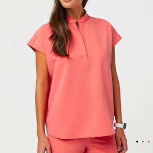 FIGS XL Hot Coral Rafaela scrub top